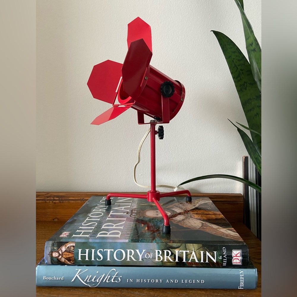 Bath Red Adjustable Spot Light Industrial Style Lamp 80s Vintage Table Lamp